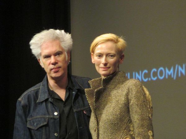 Jim Jarmusch with his Only Lovers Left Alive star Tilda Swinton at the 51st New York Film Festival